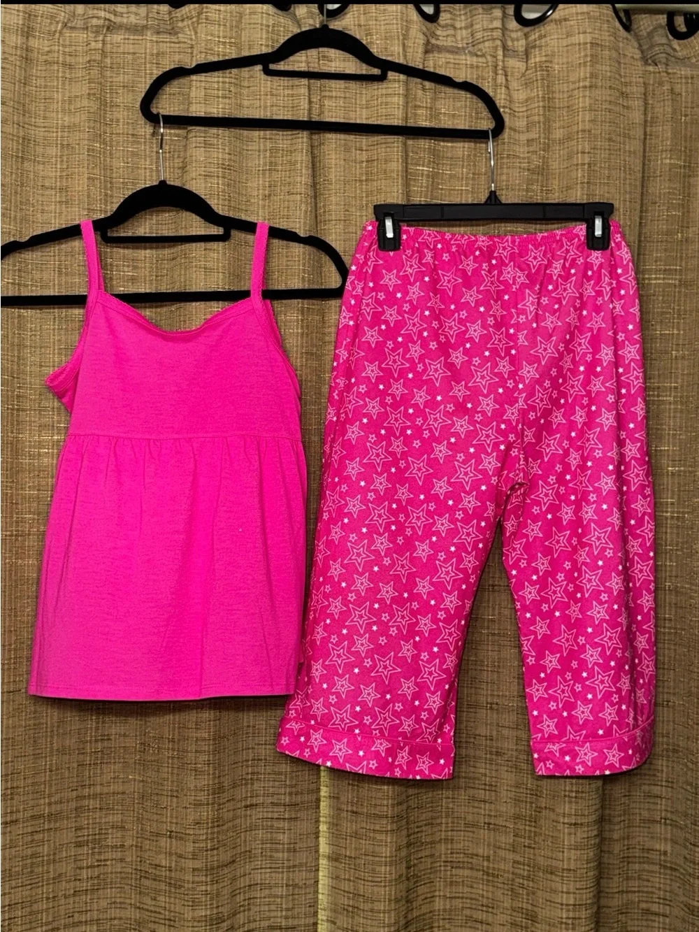 American Girl Hot Pink Star Print Pajama Set